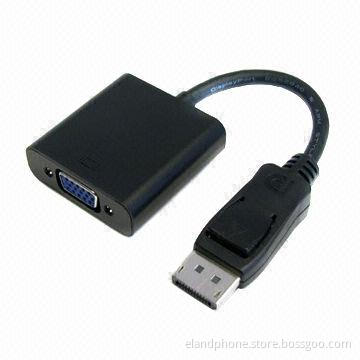 DisplayPort To VGA Adapter, up to 1920 x 1200 and 1080 Pixels Resolution